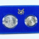 1986 US Liberty Coins UNC 1Oz & 1/2Oz Silver