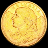 1914 Switzerland Gold 20 Francs UNCIRCULATED