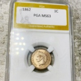 1862 Indian Head Penny PGA - MS63