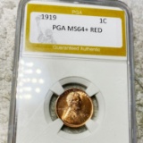 1919 Lincoln Wheat Penny PGA - MS64+ RED