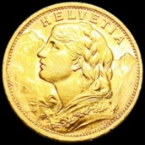 1927 Switzerland Gold 20 Francs UNCIRCULATED