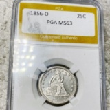 1856-O Seated Liberty Quarter PGA - MS63