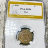 1869 DDO Shield Nickel PGA - AU58