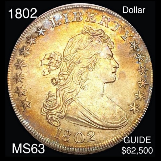 1802 Draped Bust Dollar CHOICE BU