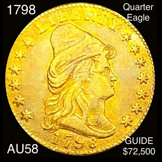 1798 $2.50 Gold Quarter Eagle CHOICE AU