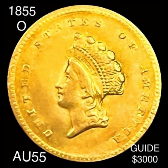1855-O TY2 Rare Gold Dollar CHOICE AU