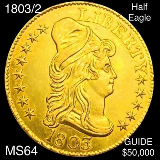 1803/2 $5 Gold Half Eagle CHOICE BU