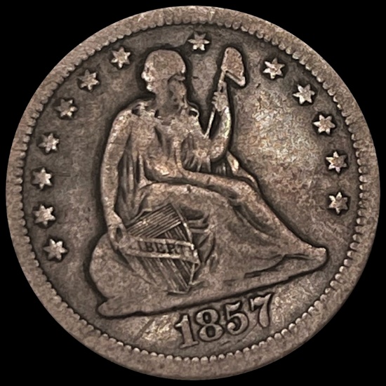 1857-O Seated Liberty Quarter NICELY CIRCULATED