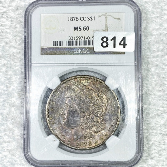 1878-CC Morgan Silver Dollar NGC - MS60