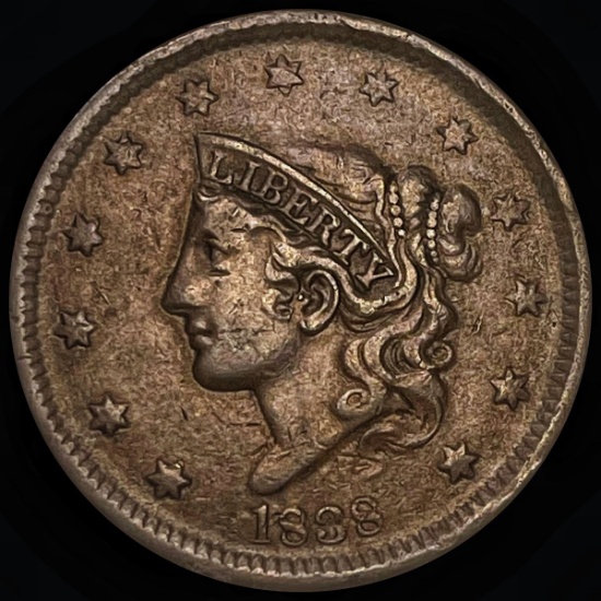 1838 Braided Hair Large Cent ABOUT UNCIRCULATED