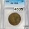 1850 Braided Hair Large Cent ICG - EF45