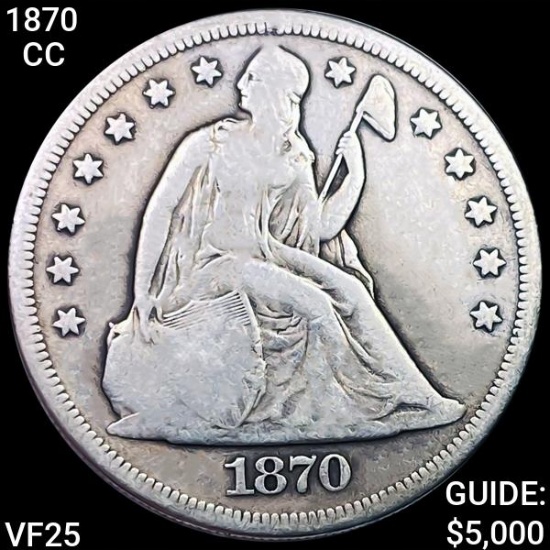 1870-CC Seated Liberty Dollar LIGHTLY CIRC