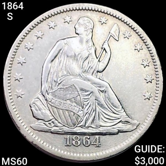 1864-S Seated Liberty Half Dollar UNCIRCULATED