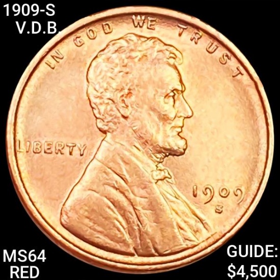 1909-S V.D.B. Lincoln Wheat Cent CHOICE BU RED