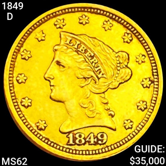 1849-D $2.50 Gold Quarter Eagle UNCIRCULATED