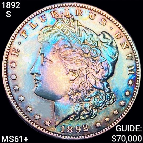 1892-S Morgan Silver Dollar UNCIRCULATED+