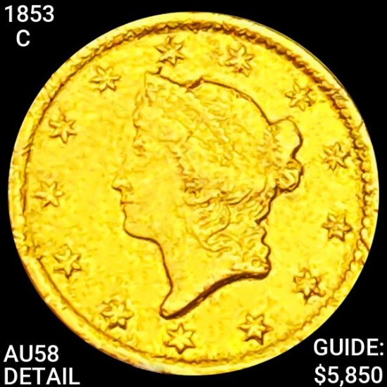 1853-C Rare Gold Dollar HIGH GRADE