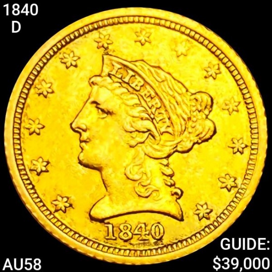 1840-D $2.50 Gold Quarter Eagle CHOICE AU