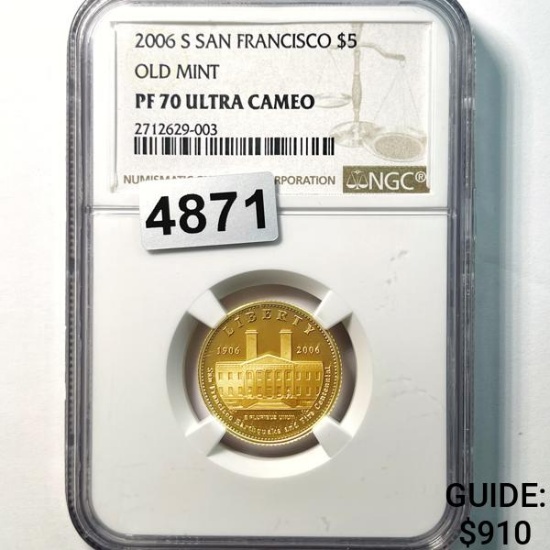2006-S Ultra Cameo $5 Gold Half Eagle NGC - PF70