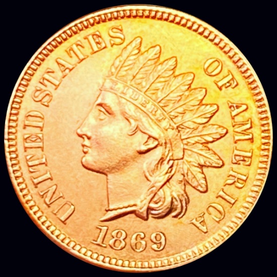 1869/69 Indian Head Cent GEM BU RD