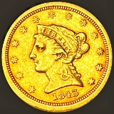 1843-O $2.50 Gold Quarter Eagle LIGHTLY