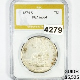 1874-S Silver Trade Dollar PGA - MS64