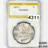 1897-S Morgan Silver Dollar PGA - MS66+