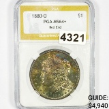 1880-O Roll End Morgan Silver Dollar PGA - MS64+