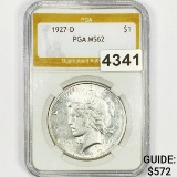 1927-D Silver Peace Dollar PGA - MS62