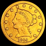 1866-S $2.50 Gold Quarter Eagle NICELY CIRCULATED