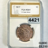 1817 13 Strs Coronet Head Large Cent PGA - MS64