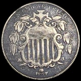 1867 Shield Nickel NEARLY UNCIRCULATED