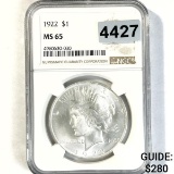 1922 Silver Peace Dollar NGC - MS65
