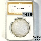 1871 Seated Liberty Dollar PGA - MS61