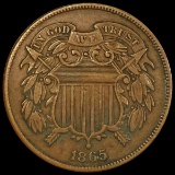 1865 Two Cent Piece NEARLY UNCIRCULATED