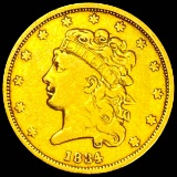 1834 $5 Gold Half Eagle ABOUT UNCIRCULATED