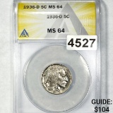 1936-D Buffalo Nickel ANACS - MS64