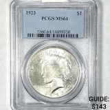 1923 Silver Peace Dollar PCGS - MS64