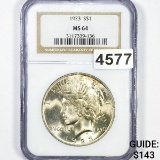 1923 Silver Peace Dollar NGC - MS64