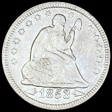 1853 Arrows Seated Liberty Quarter UNCIRCULATED