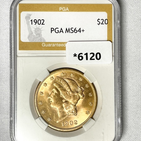 1902 $20 Gold Double Eagle PGA-MS64+