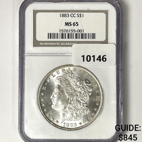 1883-CC Morgan Silver Dollar NGC-MS65