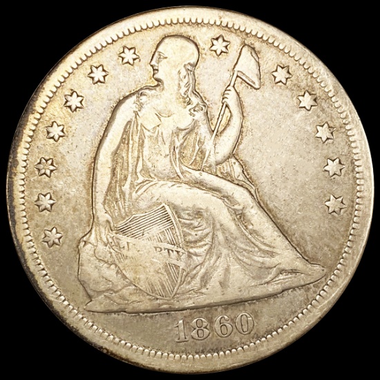 1860-O Seated Liberty Dollar NEARLY UNCIRCULATED