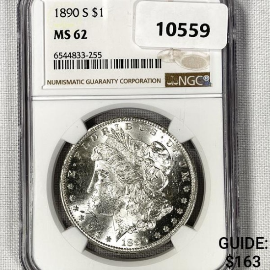 1890-S Morgan Silver Dollar NGC-MS62