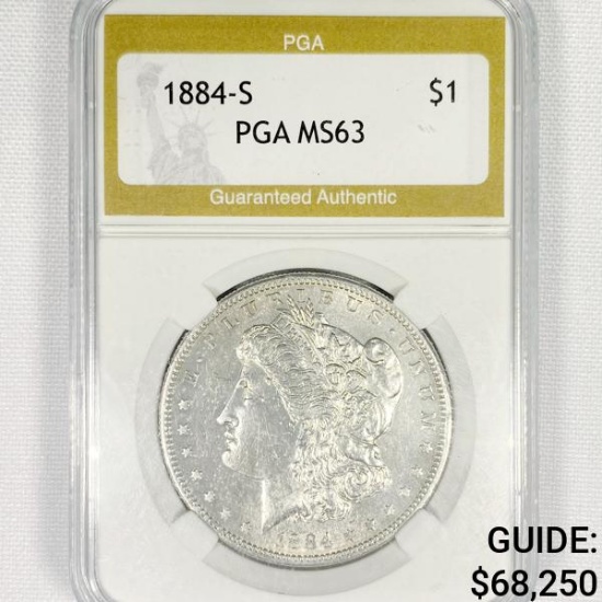 1884-S Morgan Silver Dollar PGA-MS63