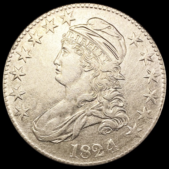 1824/4 Capped Bust Half Dollar ABOUT UNCIRCULATED