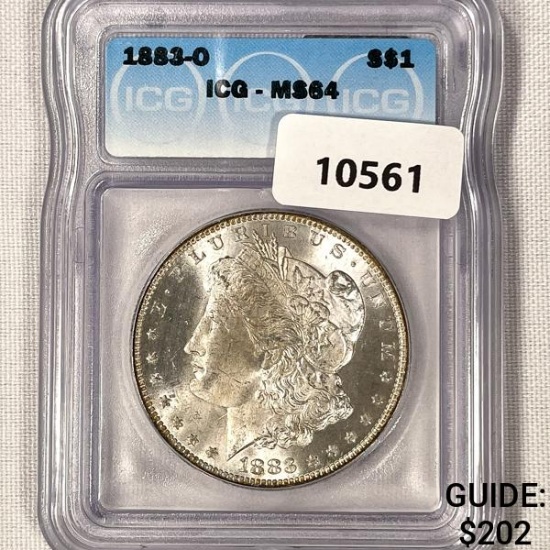 1883-O Morgan Silver Dollar ICG-MS64
