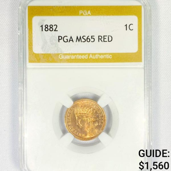 1882 Indian Head Cent PGA-MS65 RED