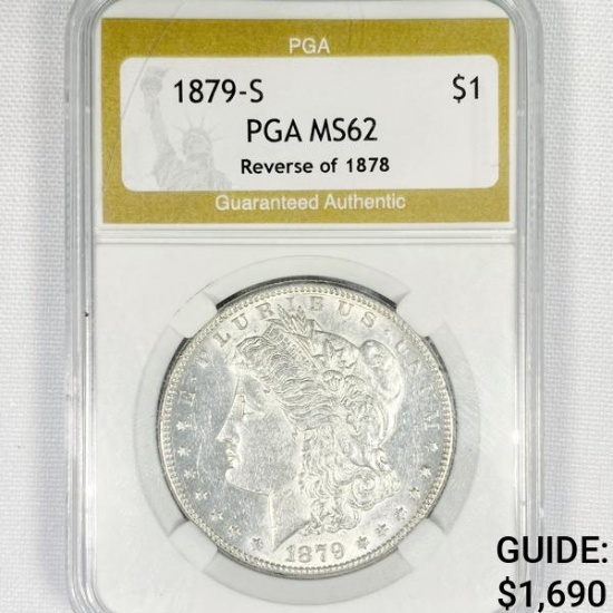 1879-S Rev 78 Morgan Silver Dollar PGA-MS62