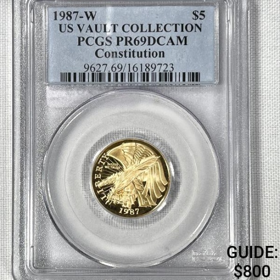 1987-W $5 1/10 oz American Gold Eagle PCGS-PR69